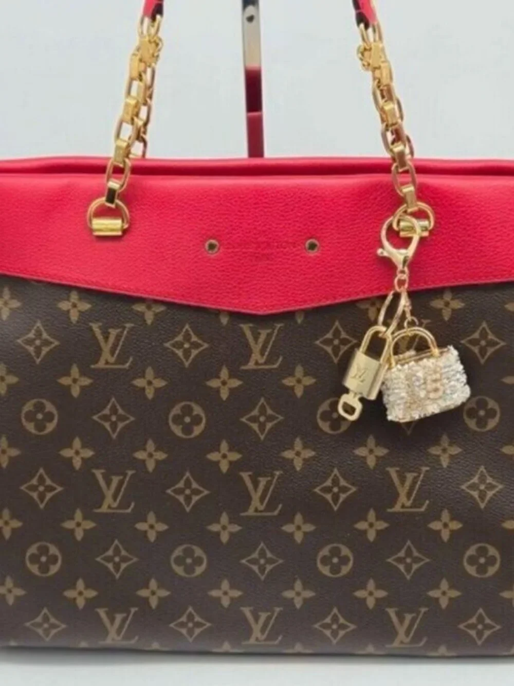 Authentic Louis Vuitton Padlock & Key Gold ✨Unbranded Bag Charm Keychain